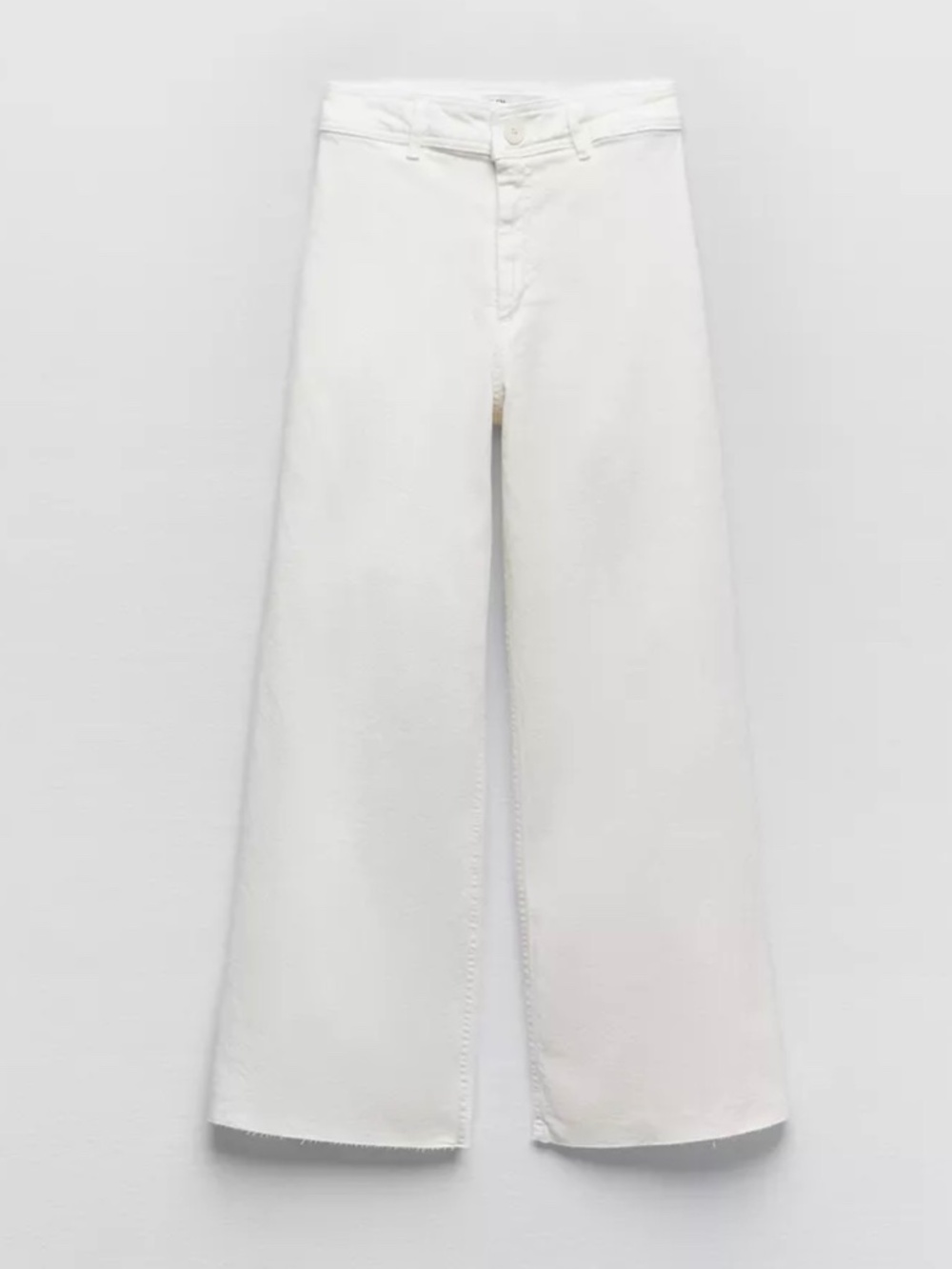 ZARA WHITE HIGH-WAISTED ZW MARINE STRAIGHT JEANS